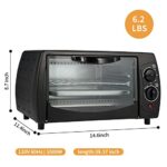 Simple Deluxe Countertop Toaster, Oven & Pizza Maker, Toaster Oven, Exquisite 4-Slice Capacity, 9 L, Black/ Matte Stainless (HIOVEN9L15X11B)
