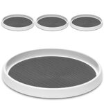 Set of 4, 10 Inch Non-Skid Lazy Susan Organizers – Turntable Rack for Cabinet, Pantry Organization and Storage, Kitchen, Fridge, Bathroom Makeup Vanity Countertop, Under Sink Organizing, Spice Rack