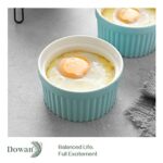 DOWAN 4 oz Ramekins – Ramekins for Creme Brulee Porcelain Ramekins Oven Safe, Classic Style Ramekins for Baking Souffle Ramekins Bowls, Set of 6, Blue