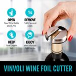 VINVOLI Wine Foil Cutter – Luxury Stainless Steel Wine Foil Cutter Tool – Foil Cutter for Wine Bottles – Wine Cutter Foil Opener Neck Label Remover – Wine Top Seal Cutter – Wine Bottle Foil Cutter