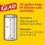GLAD Tall Quick-Tie Trash Bags, 13 Gallon White Trash Bags for Tall Kitchen Trash Can, 80 Count – Packaging May Vary