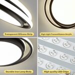 LED Flush Mount Ceiling Light Fixture with Remote Control, 3000K-6500K 3-Color Dimming Round Chandelier Modern Lighting 35W Dimmable Lamp, 15.74in Close to Ceiling Dining Room Bedroom Kitchen Lights