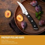 OAKSWARE Bird Beak Paring Knife, 2.75 Inch Peeling Knives German Stainless Steel Small Curved Fruit Knifes, Razor Sharp Kitchen Pairing Knives with Ergonomic and Full Tang Handle