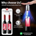 Wine Bottle Stoppers?2-in-1 Vacuum Wine Stopper?Stainless Steel Wine Savers , Reusable Wine Preserver , Vacuum Pump Corks Keep Wine Really Fresh, Best Gift Accessories,Hanlomele(1 Pack) (Silver)