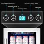 Kalamera 15” Beverage Cooler and Refrigerator Under Counter Built-in or Freestanding – 96 Cans Capacity Mini Fridge- for Soda, Water, Beer or Wine – For Kitchen or Bar with Blue Interior Light