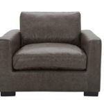 Amazon Brand – Stone & Beam Westview Extra-Deep Down-Filled Leather Accent Chair, 43.3″W, Dark Grey