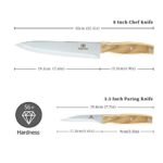 KL KALOO 2PCS Kitchen Knives, 8 inch Chef’s Knife and 3.5 inch Paring Knife, Professional Chef Knife with German Stainless Steel Blade and Wooden Handle