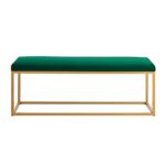 Ball & Cast Upholstered Bench, 48″ W, Emerald – Frame