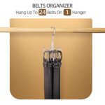 ZEDODIER Belt Hanger, Belt Rack Closet Accessories Organizer, Maximum 24 Storage Capacity, Hanging Holder Storage Hook for Belt, Bra, Tank Top, Tie, Scarf, Purse