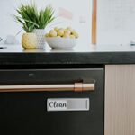 Dishwasher Magnet Clean Dirty Sign, Strong Clean Dirty Magnet for Dishwasher, Universal Dirty Clean Dishwasher Magnet Indicator for Kitchen Organization, Slide Rustic Farmhouse Black and White Wood