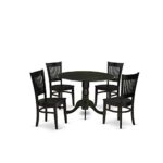 East West Furniture DLVA5-BLK-W Dining Sets, Regular