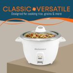 Elite Gourmet ERC-2010 Electric Rice Cooker with Stainless Steel Inner Pot Makes Soups, Stews, Grains, Cereals, Keep Warm Feature, 10 Cups Cooked, White