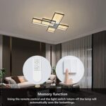 OKES LED Ceiling Light Fixture,92W Modern Flush Mount Ceiling Light,Black Square Acrylic Ceiling Lamp for Kitchen Bedroom Study Living Room Office Dining Room,Dimmable/Memory Function/3000-6000K…