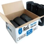 Reli. Easy Grab 55-60 Gallon Trash Bags | 150 Count | Made in USA | Heavy Duty | Bulk | SuperValue | Black Multi-Use Garbage Bags