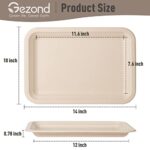 Gezond 50 Pack 14-inch Disposable Food Serving Trays Heavy-Duty Large Paper Plates Compostable Sugarcane Platters for Crawfish