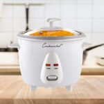 Continental Electric CE23201 6 Cooker, (3-Cups uncooked Rice), (Cooked), White