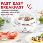 DASH Rapid Egg Cooker: 6 Egg Capacity Electric Egg Cooker for Hard Boiled Eggs, Poached Eggs, Scrambled Eggs, or Omelets with Auto Shut Off Feature – White (DEC005WH)