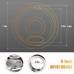 APPLIANCEMATES W10196405(1)&W10196406(3) Electric Stove Drip Pans Compatible with Whirlpool Electric Range Stove Burner Includes (1)8″ and (3)6″ Burner Drip Pans