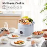 Stariver Small Rice cooker, 2 Cups Uncooked Mini Portable Rice Cooker with Handle, Non-Stick Ramen cooker, PFOA-Free, Rice Maker with Keep Warm & Delay Start Function, Electric Hot Pot, Blue
