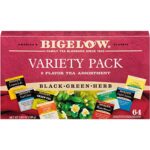 Bigelow Herbal Tea Variety Assortment Pack of 64 Tea Bags Featuring English Teatime, Constant Comment, Lemon Lift, Earl Grey, Green, Cozy Chamomile, Orange Spice, Mint Medley