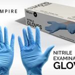 EMPIRE – Blue Nitrile Exam Gloves – Premium Grade – Non-Sterile – Powder Free – Single Use, Disposable – Latex Free – For Lab, Food Service, Home, & More – Large – 100 Count (Pack of 10)