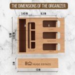 Bamboo Ziplock Bag Storage Organizer Baggie Holder for Drawer and Wall Kitchen Compatible with Solimo, Ziploc, Hefty, Glad for Gallon, Quart, Sandwich, Snack and Slider Bags by brand Huge Estate