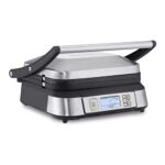 Cuisinart GR-6S Contact Stainless Steel Griddler with Smoke-less Mode Indoor Grill, Removable and Reversible, Dishwasher Safe Non-Stick Plates, LCD Display, Digital Controls and Waffle Plates