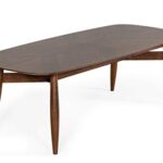 Limari Home Margit Collection Modern Style Beveled-Edge Walnut Finished Ash Veneer Top 8 Persons Rectangular Dining Table with Solid Wood Legs and Base, Brown