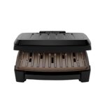 George Foreman® Contact Submersible™ Grill, NEW Dishwasher Safe, Wash the Entire Grill, Easy-to-Clean Nonstick, Black/Bronze