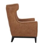 Amazon Brand – Stone & Beam Rosewood Button-Tufted Leather Wingback Accent Chair, 30″W, Cognac