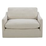 Amazon Brand – Stone & Beam Rustin Contemporary Deep-Seated Living Room Accent Chair, 48″W, Cream