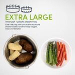 Aroma Housewares ARC-1120SBL SmartCarb Cool-Touch Stainless Steel Rice Multicooker Food Steamer, Slow Cooker with Non-Stick Inner Pot and Steam Tray, 20-Cup(cooked)/ 5Qt, Black