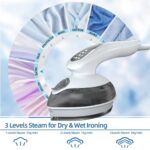 Steam Iron for Clothes, Portable Handheld Steamer for Clothes,1100W Iron for Dry & Wet, Strong Penetrating Steam, Anti Drip Clothes Iron Steam with 3 Preset Steam for Variable Fabric, for Home, Office and Travel