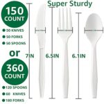 BIOCEAN 100% Compostable No Plastic Knives Plastic Forks Plastic Spoons Plastic Utensils, The Heavyweight Heavy Duty Flatware is Eco Friendly Products for Lounge Party Wedding BBQ Picnic Camping.