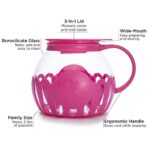 Ecolution Patented Micro-Pop Microwave Popcorn Popper with Temperature Safe Glass, 3-in-1 Lid Measures Kernels and Melts Butter, Made Without BPA, Dishwasher Safe, 3-Quart, Pink