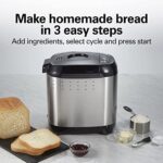 Hamilton Beach Digital Electric Bread Maker Machine Artisan and Gluten-Free, 2 lbs Capacity, 14 Settings, Black and Stainless Steel (29985)