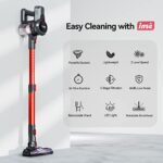 INSE Cordless Vacuum Cleaner, 6-in-1 Rechargeable Stick Vacuum, Powerful Battery Vacuum with 2200m-Ah Up to 45 Mins Runtime, Lightweight Handheld Vacuum Cleaner for Carpet and Floor Pet Hair