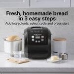 Hamilton Beach Bread Maker Machine, Digital, Programmable, 12 Settings + Gluten Free, Dishwasher Safe Pan + Kneading Paddle, 2 lb Capacity, Black (29982)