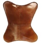Shy Shy Let’s Touch The Sky Present by Handmade Tan Leather Arm Chair Cover Leather Butterfly Chair Home Decor (TAN_ ONLY Cover)
