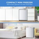 Kismile Compact Upright Freezer with Reversible Single Door,Removable Shelves Mini Freezer with Adjustable Thermostat for Home/Kitchen/Office (2.1 Cu.ft, White)