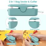 OEOP Mini Bag Sealer, 2 in 1 Chip Bag Sealer with Cutter Handheld Bag Sealer Heat Seal Vacuum Sealer Machine Kitchen Gadget for Mylar Bags Plastic Bags Food Storage