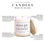 Sweet Water Decor Mango + Coconut Candle | Pineapple, Mango, Coconut Milk, Orange and Peach Tropical Summer Scented Soy Candles for Home | 9oz Clear Jar, 40 Hour Burn Time, Made in the USA