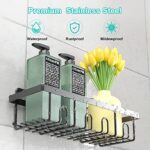 Shower Caddy Organizer Shelves Rack with Hooks – Bathroom Shower Organizer Decor Accessroies for Organization and Storage,4-Pack Self Adhesive Shower Holder with Stainless Steel for Inside Shower