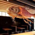 OPPHLED Chinese Style Fish Chandelier, Hand-Woven Bamboo Pendant Light, Rattan Handwoven Pendant Lamp, Rustic Lantern Pendant Lighting for Kitchen Hallway Bar Dining Room Restaurant