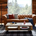 Amazon Brand – Stone & Beam Bradbury Chesterfield Tufted Leather Sofa Couch, 92.9″W, Cognac