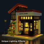 R HOME STORE Cafe Building Toys,1512 PCS, Coffee House City Building Kit with LED Lights,Girls Building Blocks Toy 6-12 Birthday Gift for Kids Boys Girls Age 8-12 Years
