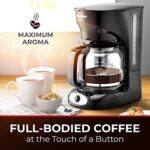 Mueller 12-Cup Drip Coffee Maker, Auto Keep Warm Function, Smart Anti-Drip System, with Permanent Filter and Borosilicate Glass Carafe, Clear Water Level Window Coffee Machine, Perfect for Mother’s Day Gifts