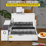 VEVOR 110V Commercial Automatic Donut Making Machine, 6 Rows Auto Doughnut Maker 9.5L Hopper, Intelligent Control Panel, Adjustable Thickness Donuts Fryer, 304 Stainless Steel