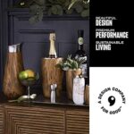 S’well Stainless Steel Wine Chiller-750ml-Teakwoo -Triple-Layered Vacuum-Insulated Container Designed to Keep Bottles Colder for Longe -BPA-Free Designer Barware Accessories, 4.69 x 4.69 x 8.27 inches