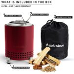 Solo Stove Mesa Tabletop Fire Pit with Stand | Low Smoke Outdoor Mini Fire for Urban & Suburbs | Fueled by Pellets or Wood, Stainless Steel, with Travel Bag, 6.9 x 5.1 in, 1.4lbs, Mulberry